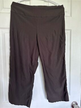 Tribal Brown Pull-On Wide Leg Capris